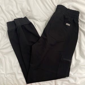 Figs - High Waisted Zamora Jogger Scrub Pants - Black, Small